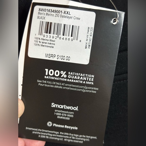 NWT Smartwool Men's Base-layer Long Sleeve merino wool size XXL - Picture 5 of 9